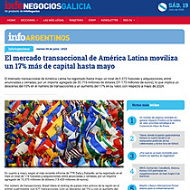 El mercado transaccional de Amrica Latina moviliza un 17% ms de capital hasta mayo